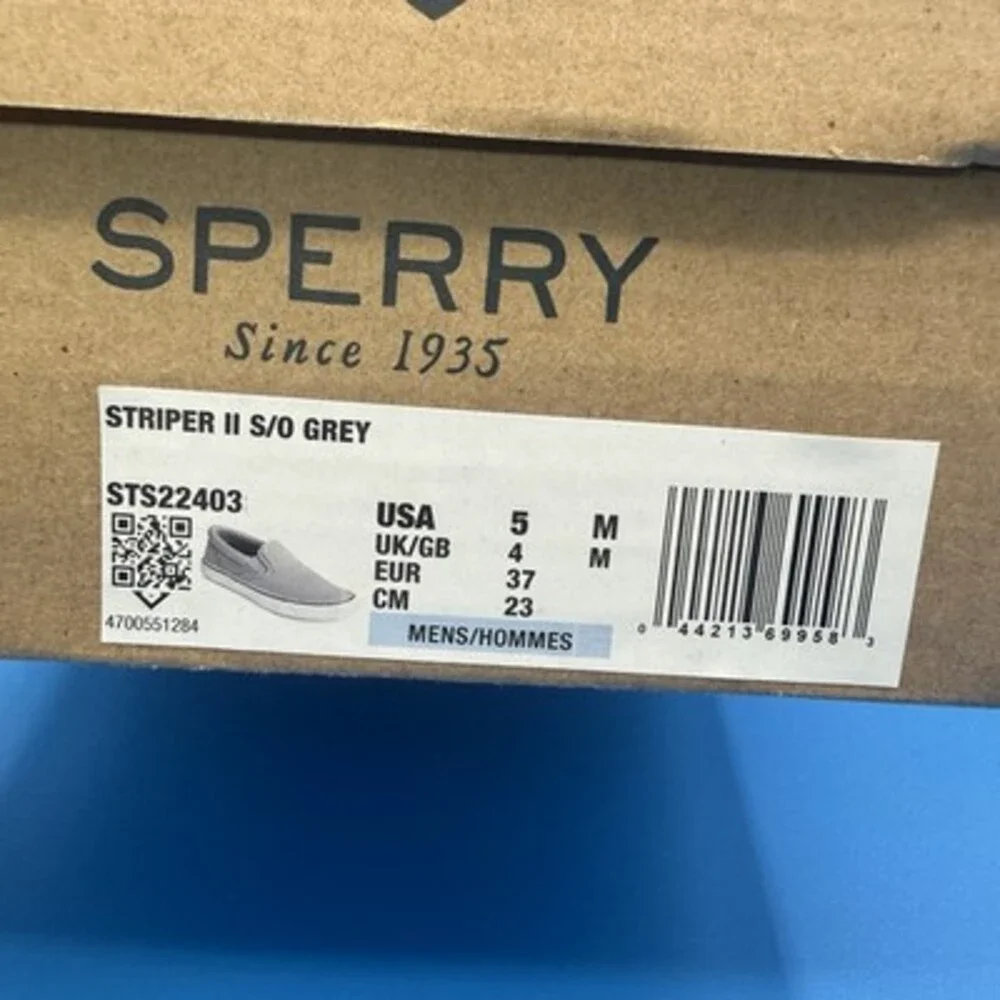 Sperry Striper II Slip On Gray Men’s Size 5